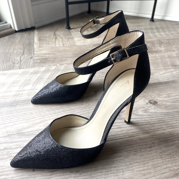 Aldo Shoes - Black Glittery Pointed Toe Heels